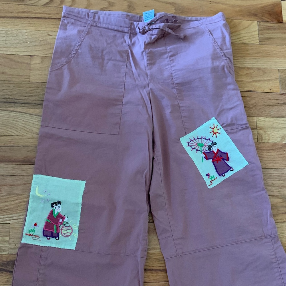 Be Present Ganesha Yoga Pants with Hand Sewn Patchwork size xs Unique